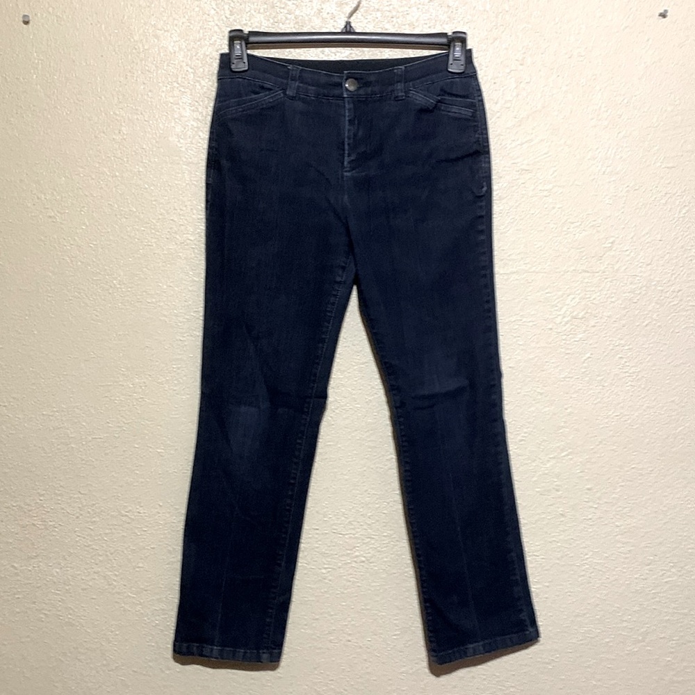 Christopher & Banks Jeans Dark Wash 6P Slim Straight Stretchy Cotton Blend